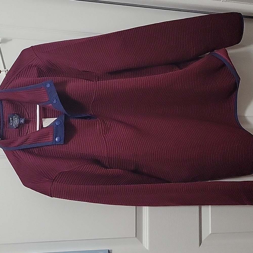 Burgundy Quilted Knit Pullover